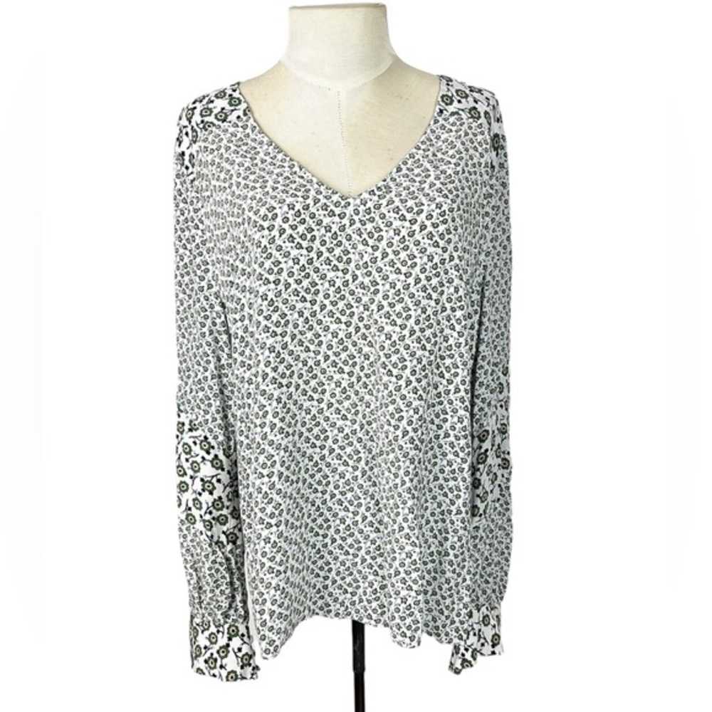 Boden mixed print blouse popover v neck size 14‎ floral Plus